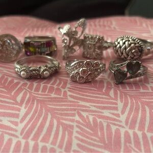 Elegant Silver Women's Ring Set